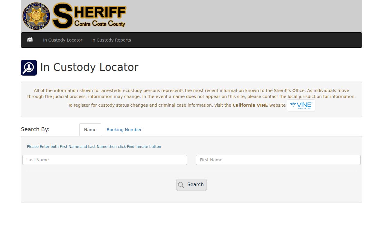 San Ramon people search using Contra Costa custody records