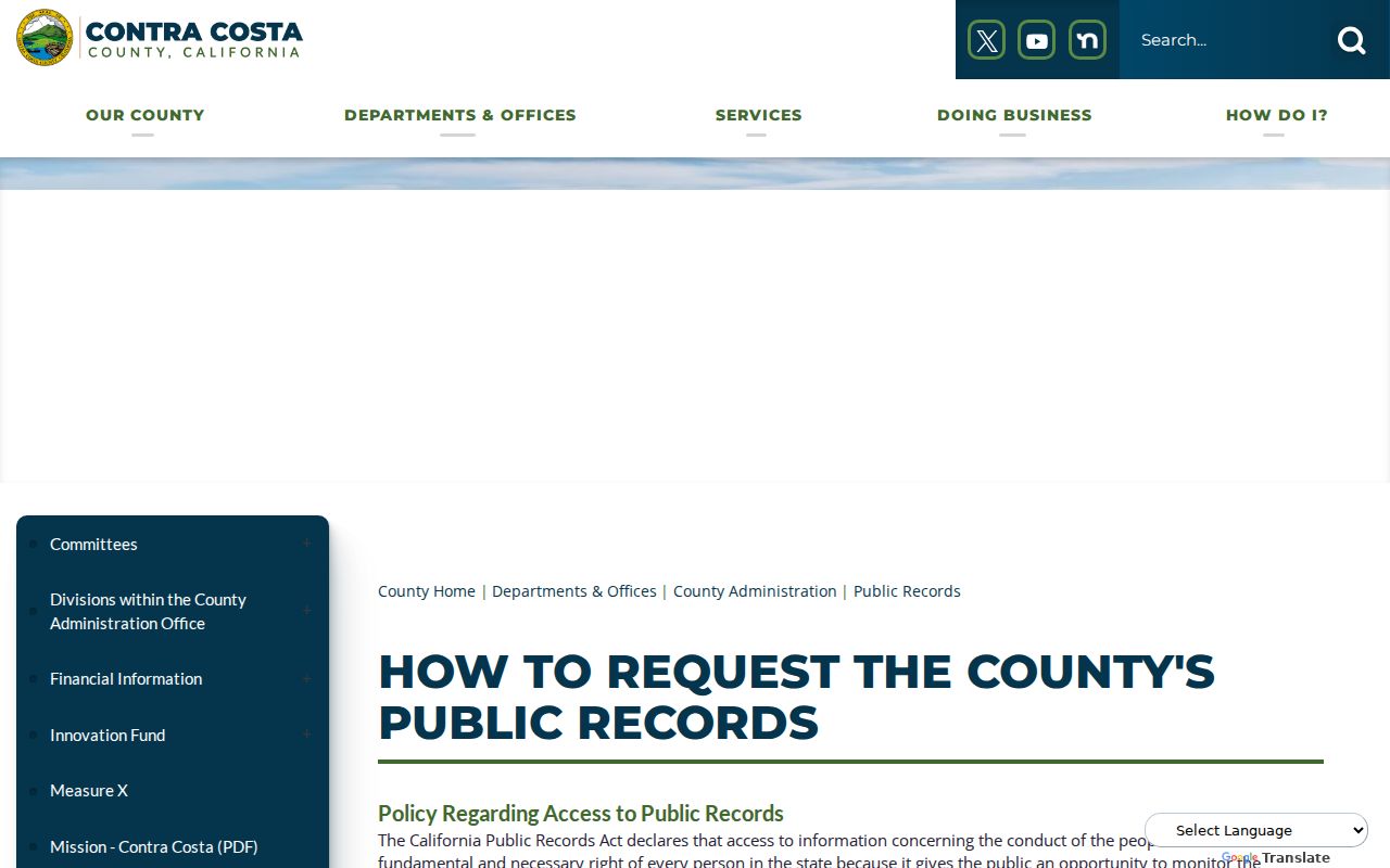 Contra Costa guidance for San Ramon public records requests